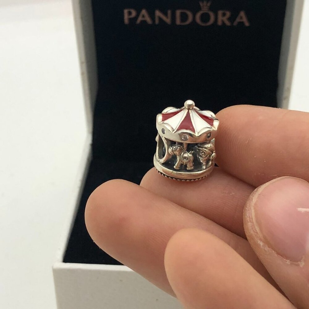 ✨🔥Pandora Merry Go Round Carousel Love Peace Believe Holiday Charm